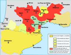 Mapa de la batalla de Muret