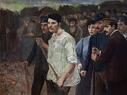 Cuadro titulado Nacimiento de la resistencia judía, pintado en 1905.