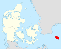 Localización geográfica de la isla de Bornholm en el mar Báltico.