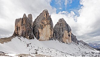 Vista panorámica de las Tres Cimas de Lavaredo