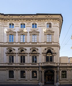 Fachada del Palazzo Doria Pamphili situado en la Via del Corso.