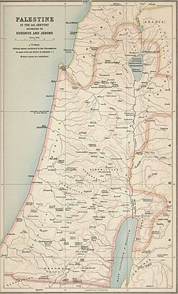 Reconstrucción cartográfica antigua de Palestina