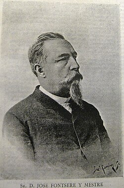 Retrato e información personal de José Fontseré Mestre