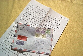 Representación de carta, sobre y misiva