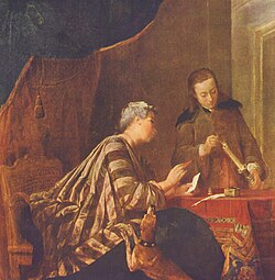 Señora sellando una carta por Jean Siméon Chardin