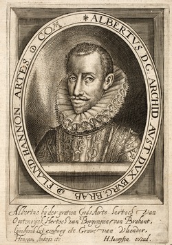 Grabado de Hugo Grocio que retrata al Archiduque Alberto de Austria