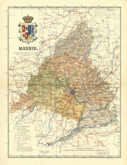 Mapa de la provincia de Madrid de 1909