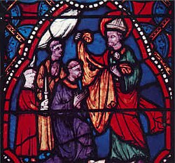 Vitral de la catedral de Clermont que representa a Sidonio Apolinar