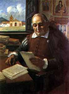 Retrato o representación tradicional vinculada a Juan Rodríguez Freyle