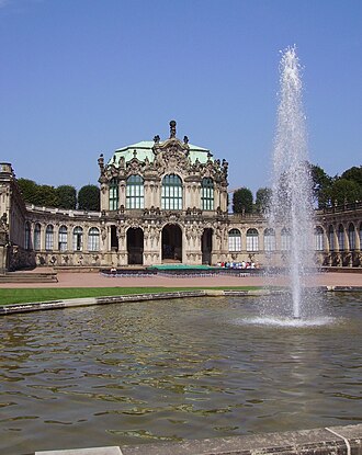 Vista general del complejo arquitectónico del Zwinger en Dresde