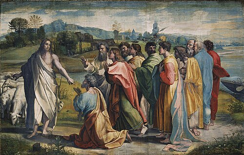 Representación clásica del encargo de Cristo a Pedro