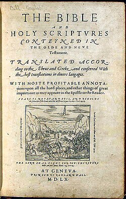 La Biblia de Ginebra (1560) impresa en inglés en la ciudad de Ginebra.