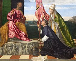 Alejandro VI y Jacopo Pesaro ante san Pedro