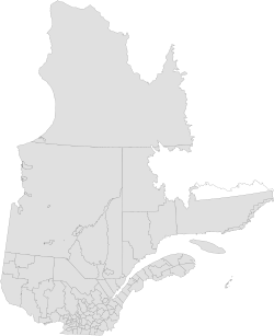 Mapa de las divisiones de los municipios regionales de condado de Quebec