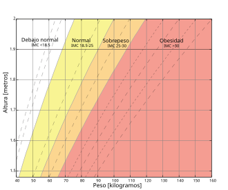 Gráfico esquemático del índice de masa corporal (IMC).