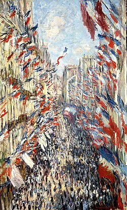 La Rue Montorgueil, fiesta nacional del 30 de junio de 1878 por Claude Monet
