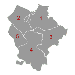 Mapa de las subdivisiones del municipio de Beersel