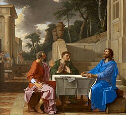 La aparición de Cristo a los peregrinos de Emaús de Laurent de La Hyre