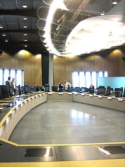 Sala de reuniones oficial del Colegio de Comisarios en el edificio Berlaymont