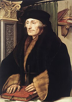 Retrato de Erasmo de Róterdam pintado por Hans Holbein el Joven
