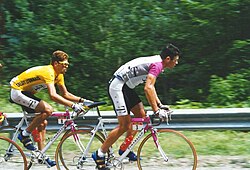 Jan Ullrich junto a Udo Bölts en los Vosgos