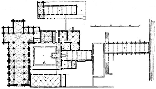Plano esquemático del complejo monástico