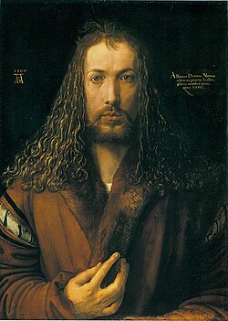 Autorretrato cristológico de Alberto Durero pintado en el año 1500 en la Pinacoteca Antigua de Múnich.