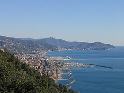 Panorámica urbana de Chiavari y Lavagna