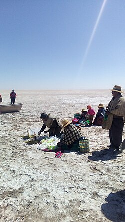 Acto ritual en la zona del lago