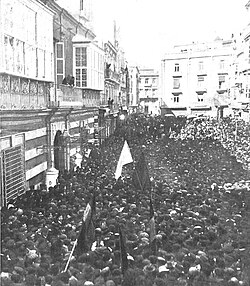 Manifestación de los obreros de los Astilleros de Cartagena en 1907