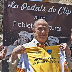 Vicente Iturat durante un homenaje en 2013