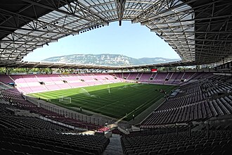 Fachada y estructura del Stade de Genève
