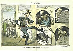 Caricatura sobre el levantamiento de muertos en elecciones