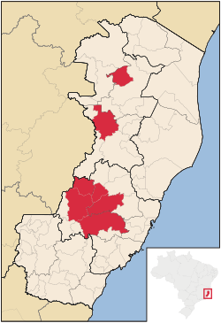 Municipios en que el bajo alemán oriental (pomeranio del este) es cooficial en Espírito Santo, Brasil.