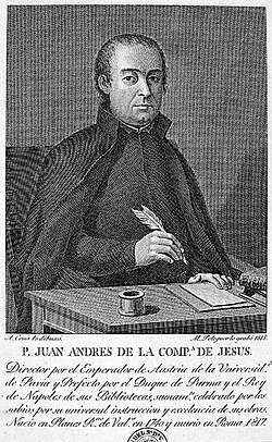 Retrato de Juan Andrés, destacado miembro de la Escuela Universalista Española.