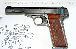 Fotografía de una pistola FN Modelo 1922 de calibre 7,65 mm