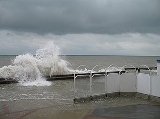 Marea viva registrada en Wimereux, Paso de Calais, Francia.