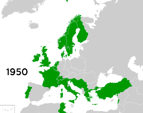 Mapa histórico de la UER