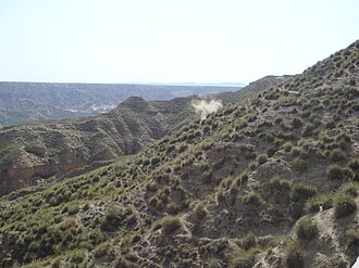 Erosión por gravedad en la Hoya de Guadix, España