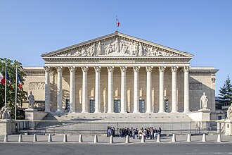 Detalle arquitectónico de la Asamblea Nacional de Francia