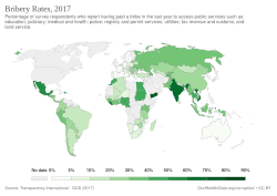 Mapa estadístico de la tasa de soborno por país