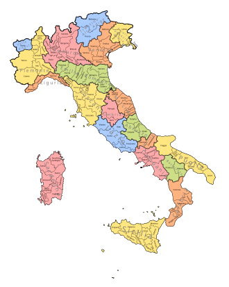 Mapa político general de Italia