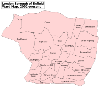 Detalle cartográfico del entorno de Enfield