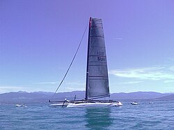 El Alinghi 5, yate catamarán usado en la Copa América de 2010