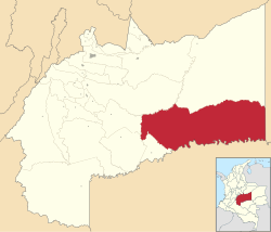 Mapa de Mapiripán en el departamento del Meta