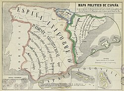 Mapa de España en 1850