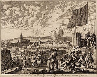 Representación histórica del sitio español fallido de Steenwijk bajo el Conde Rennenberg en 1580 y 1581, por Jan Luyken