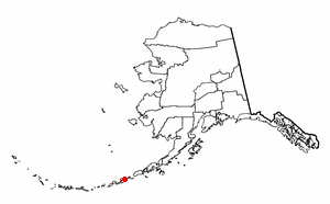 Localización geográfica de Unalaska en las islas Aleutianas