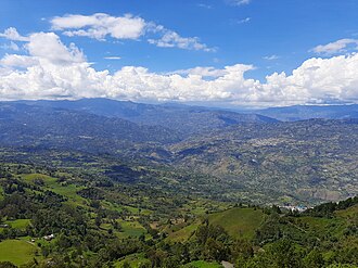 Región del Valle de Tenza observada desde el Cerro de Somondoco.
