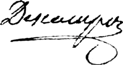Firma manuscrita de Jean-Baptiste Descamps